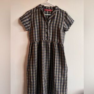 Pyne & Smith Blue and Brown Checkered Dress No. 30